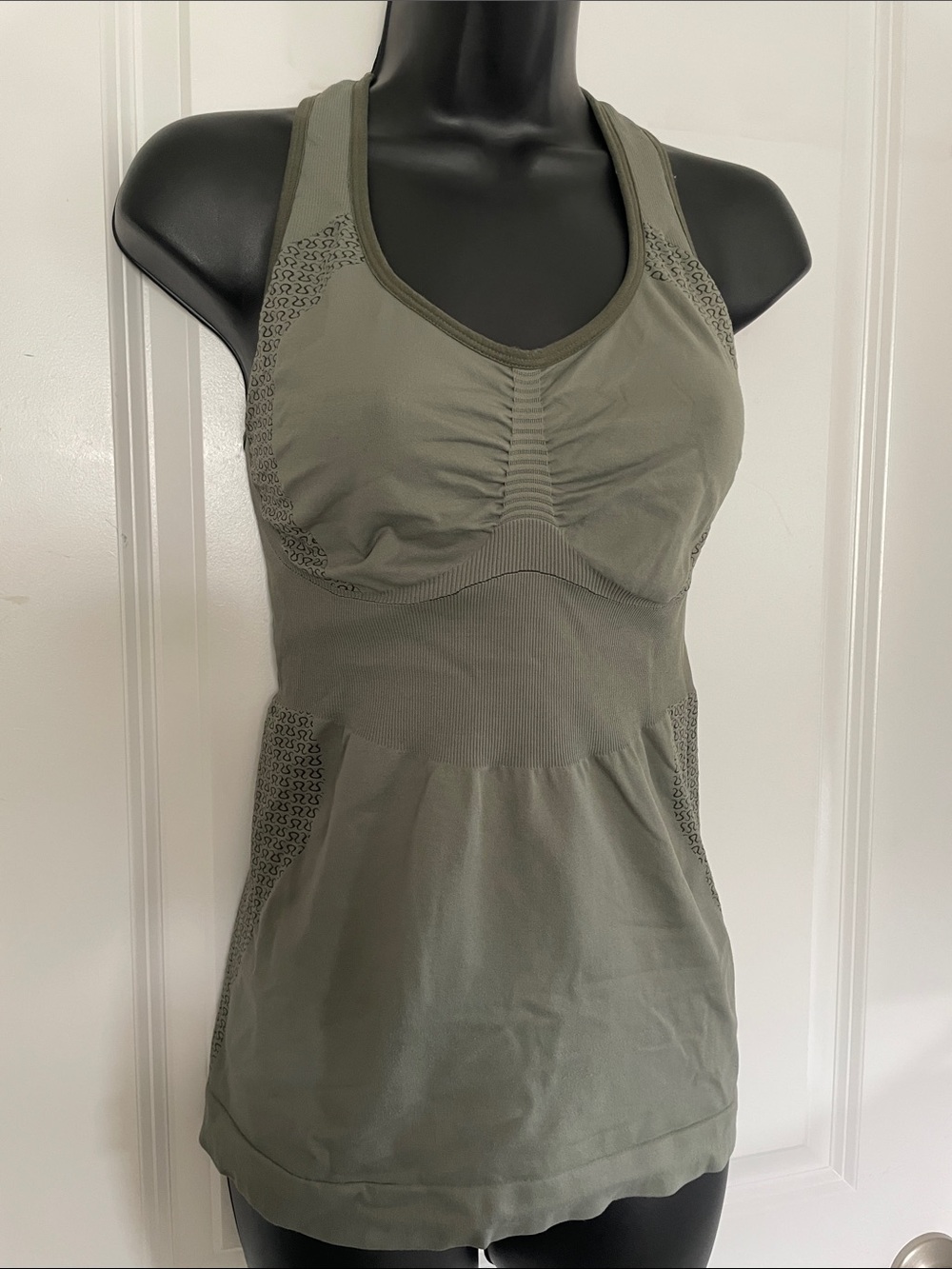 Lululemon Heart Rate Monitor Tank Top-Olive Green-XS/S
